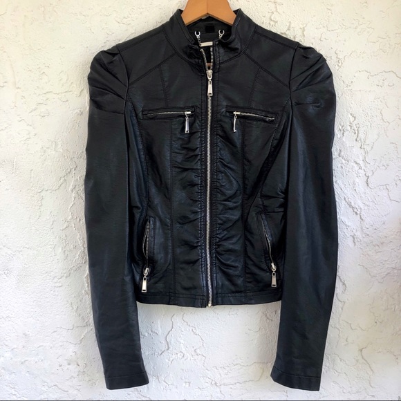 Black faux leather jacket size small - Picture 2 of 8